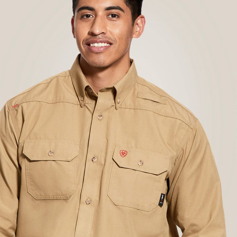 Ariat Fr Featherlight Work Shirt Kaki Homme | EWR-42616576