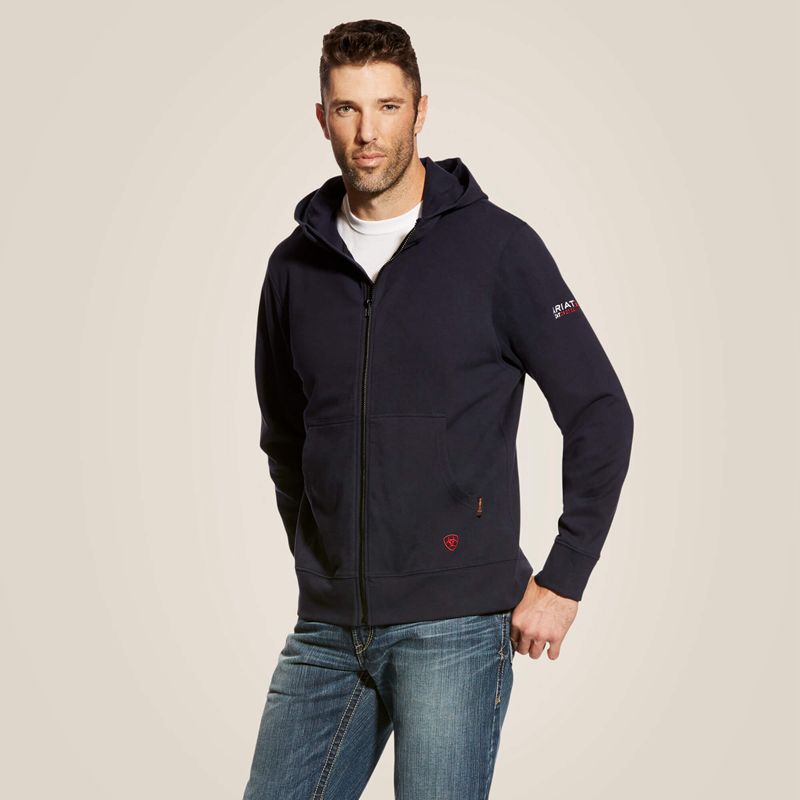 Ariat Fr Durastretch Full Zip Hoodie Bleu Marine Homme | ONO-19765731