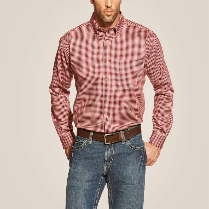 Ariat Fr Bell Work Shirt Wine Homme | PDX-02911482