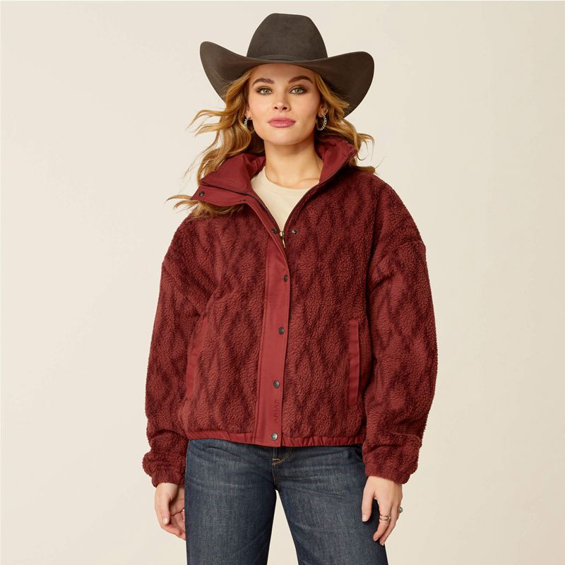 Ariat Sherpa Blocked Jacket Tonal Port Print Femme | QFI-73930981