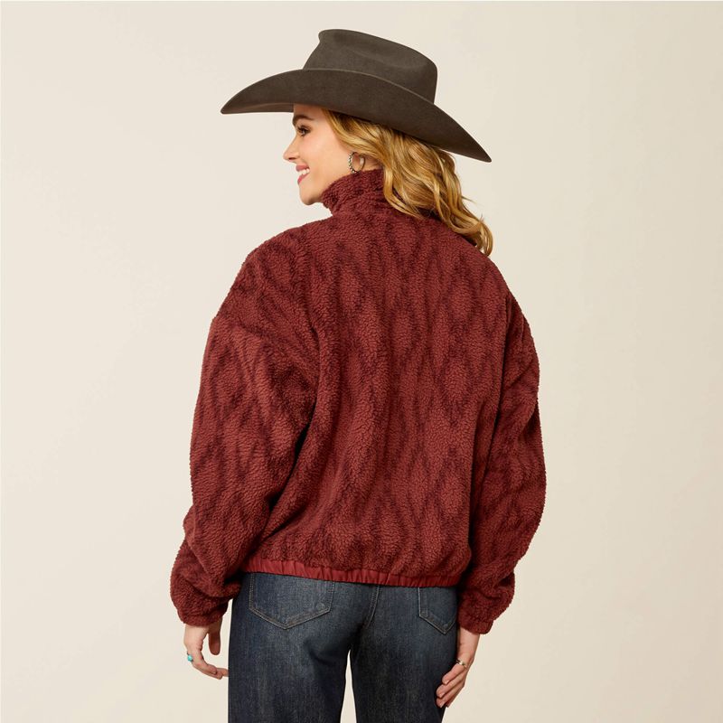 Ariat Sherpa Blocked Jacket Tonal Port Print Femme | QFI-73930981