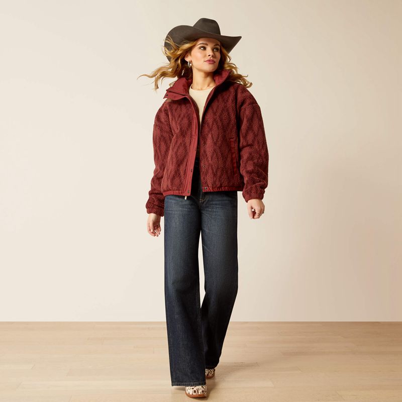 Ariat Sherpa Blocked Jacket Tonal Port Print Femme | QFI-73930981