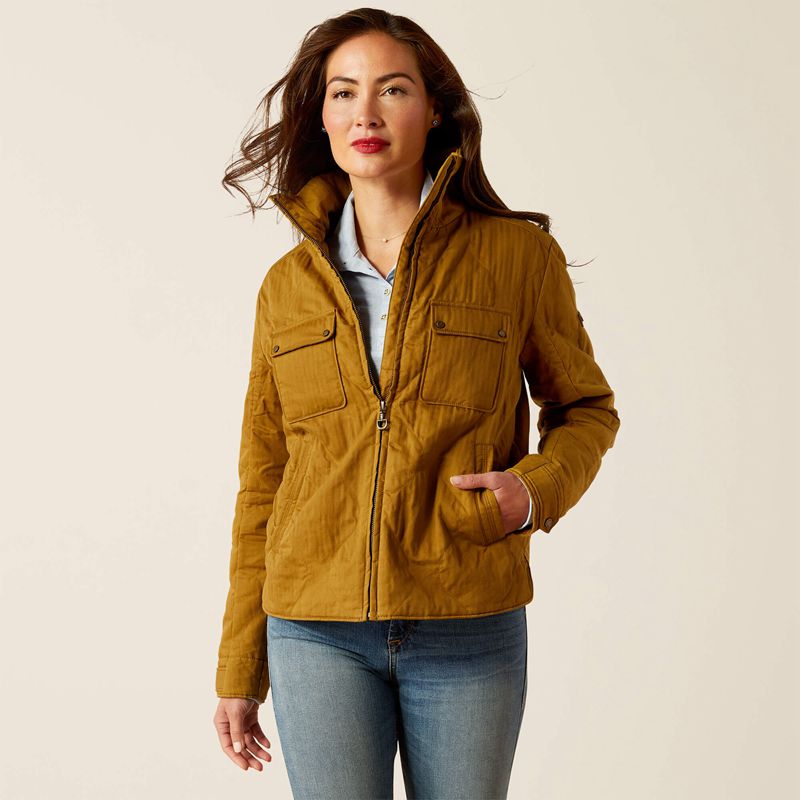 Ariat Rye Jacket Pecan Femme | OZR-11177226