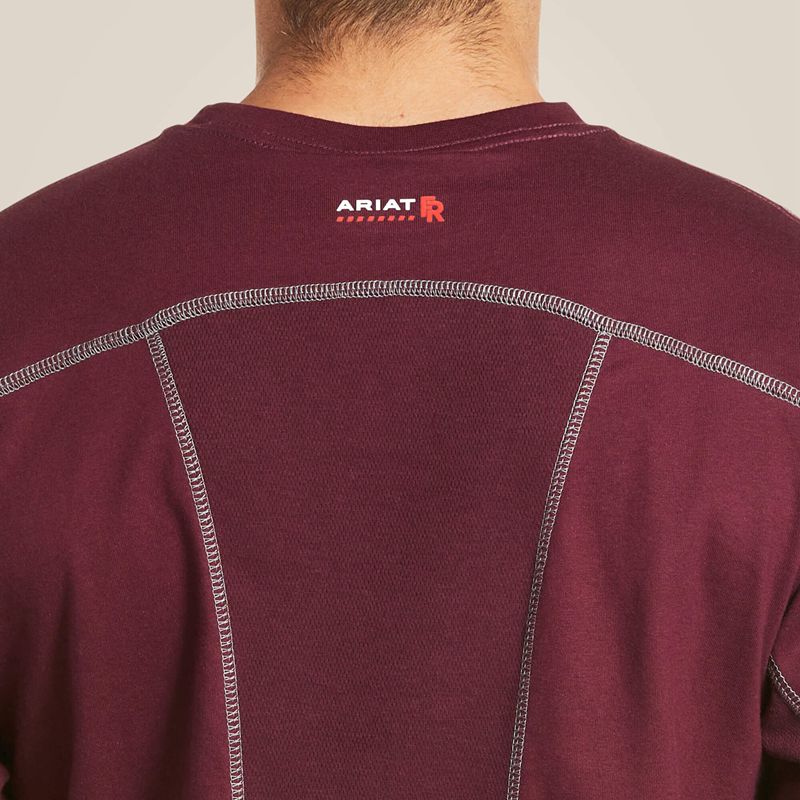 Ariat Fr Ac Crew T-Shirt Malbec Homme | PGA-94662871