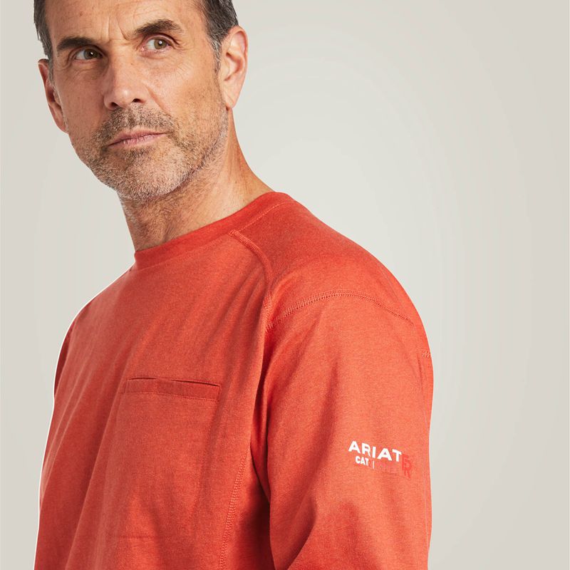 Ariat Fr Air Crew T-Shirt Volcanic Heather Homme | SAC-62654878