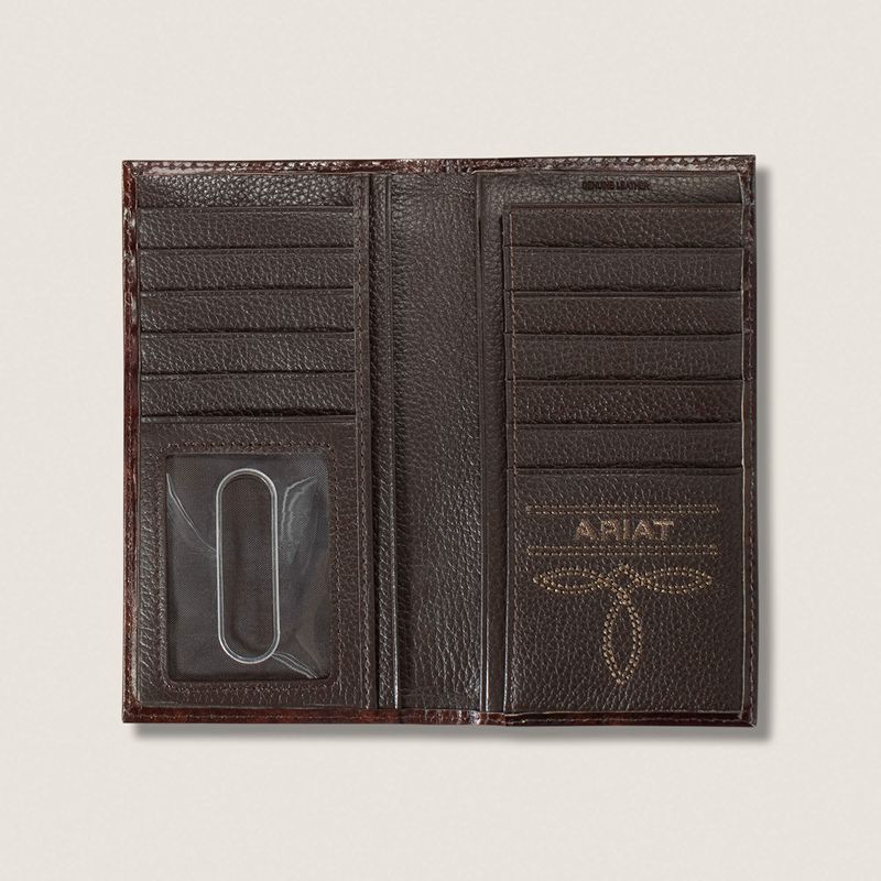 Ariat Tooled Feather Rodeo Wallet Marron Homme | QHD-00441398