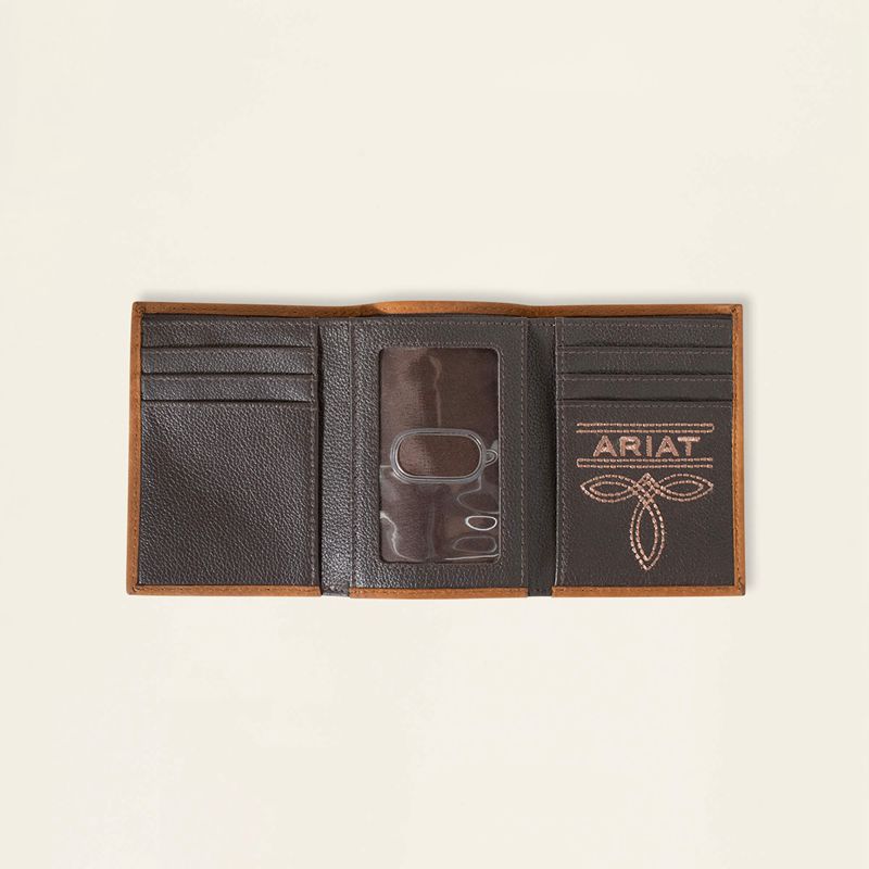 Ariat Southwest Trifold Wallet Noir Homme | BHC-54547217