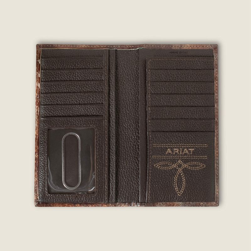 Ariat Southwest Outline Rodeo Wallet Marron Homme | NZE-27587049