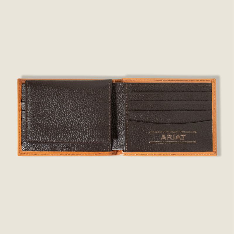 Ariat Southwest Emboss Bifold Wallet Marron Homme | RVF-65744439