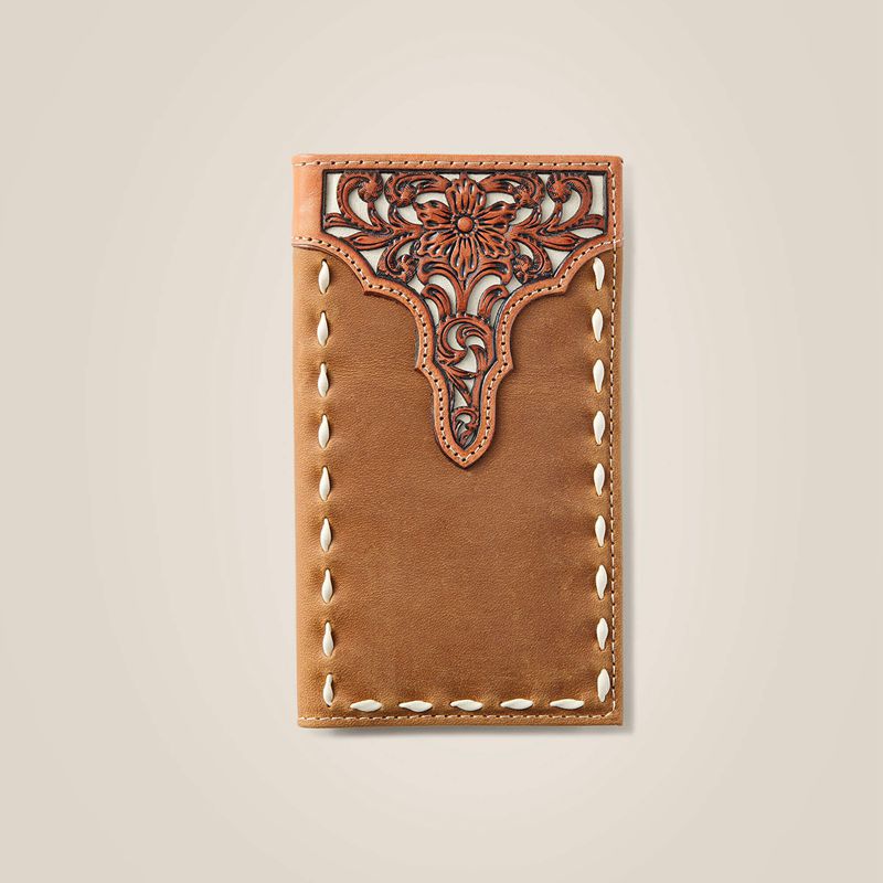 Ariat Rodeo Wallet Floral Embroidery Run Stitch Marron Homme | AZB-99169167