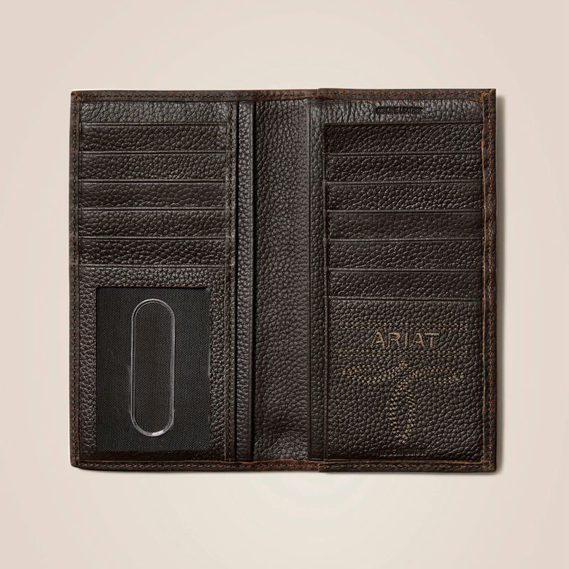 Ariat Rodeo Wallet Stacked Logo Marron Homme | RIH-79230869