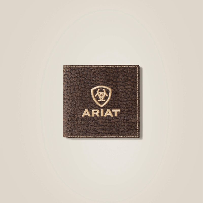 Ariat Pebble Leather Trifold Wallet Marron Homme | KTE-92752066