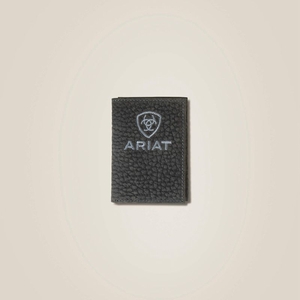 Ariat Pebble Leather Trifold Wallet Noir Homme | PVL-77316908