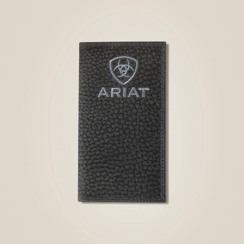 Ariat Pebble Leather Rodeo Wallet Noir Homme | XAT-80854802