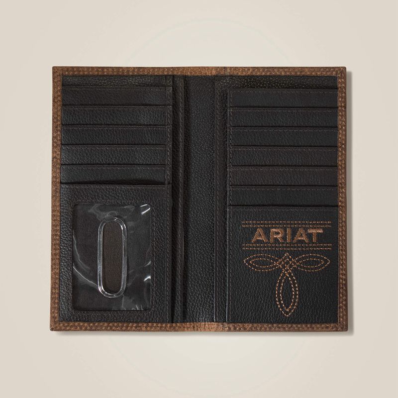 Ariat Pebble Leather Rodeo Wallet Marron Homme | WIC-57608039