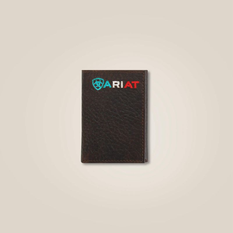 Ariat Mexico Logo Trifold Wallet Marron Homme | HEP-37958278