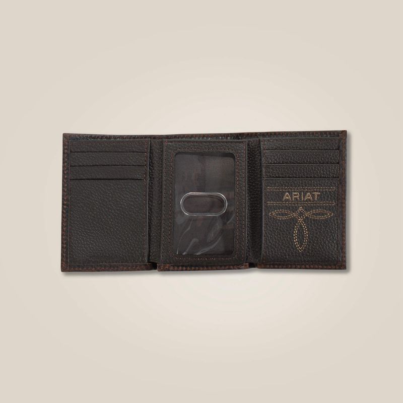 Ariat Mexico Shield Trifold Wallet Marron Homme | HEG-83835717