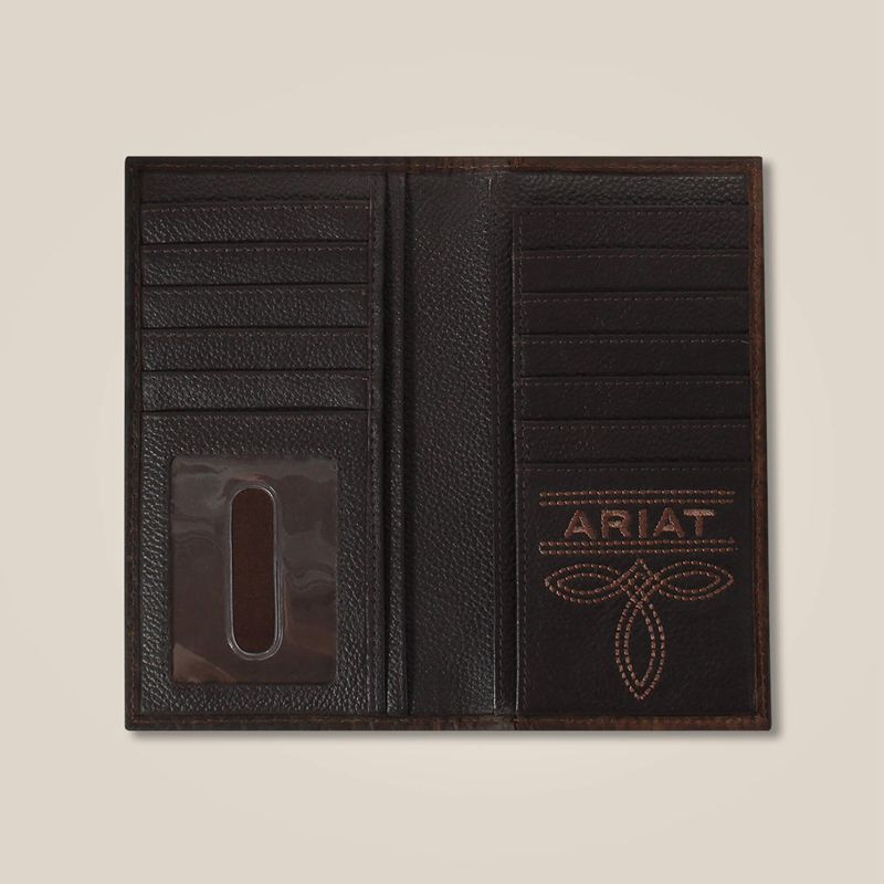 Ariat Mexico Logo Rodeo Wallet Marron Homme | XJV-93180368