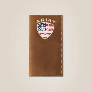 Ariat Flag Shield Rodeo Wallet Marron Homme | PPV-69307469