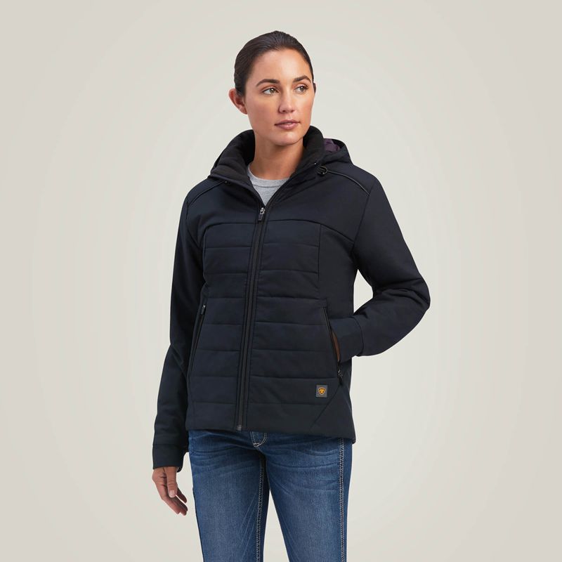 Ariat Rebar Valkyrie Stretch Canvas Insulated Jacket Noir Femme | NBB-98757846