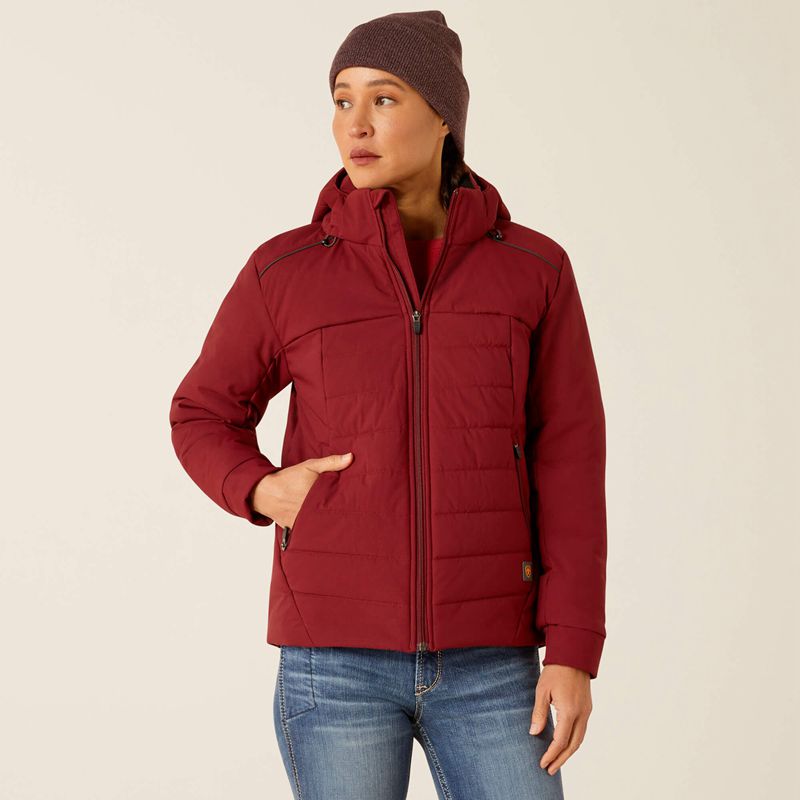 Ariat Rebar Valkyrie Stretch Canvas Insulated Jacket Cabernet Femme | EAH-82495824