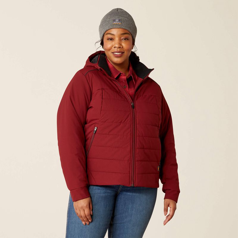 Ariat Rebar Valkyrie Stretch Canvas Insulated Jacket Cabernet Femme | EAH-82495824