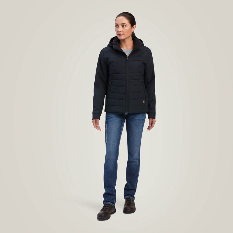 Ariat Rebar Valkyrie Stretch Canvas Insulated Jacket Noir Femme | NBB-98757846