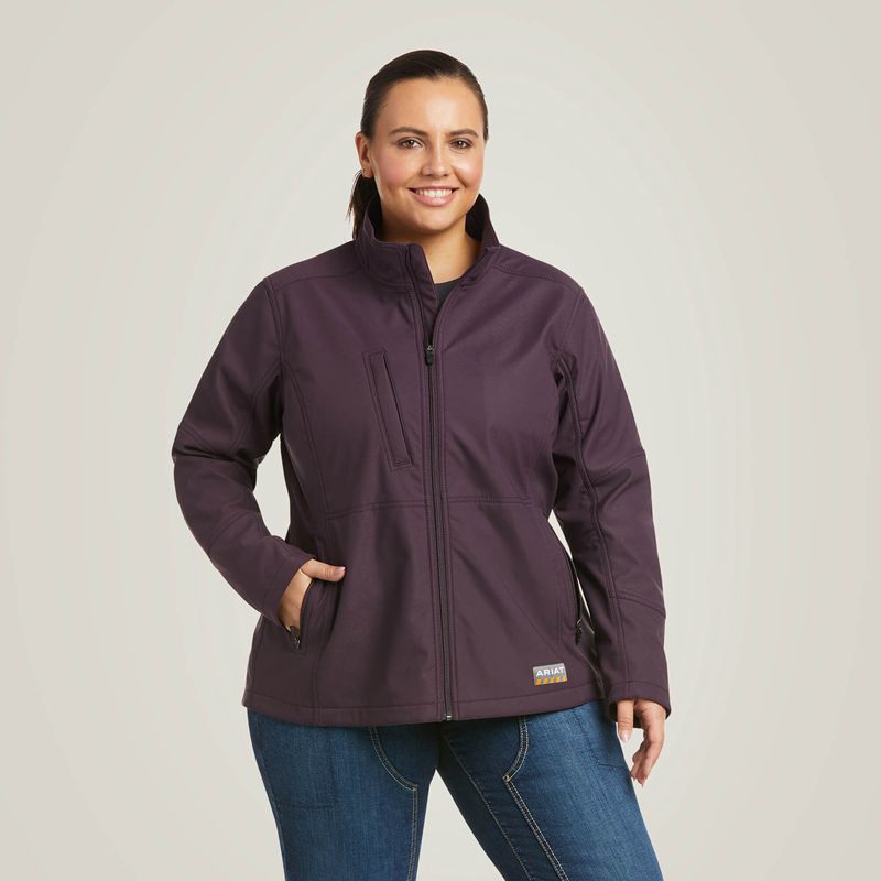 Ariat Rebar Stretch Canvas Softshell Jacket Plum Perfect Femme | XRJ-81204330