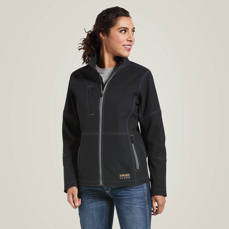 Ariat Rebar Stretch Canvas Softshell Jacket Noir Femme | NNC-31039154