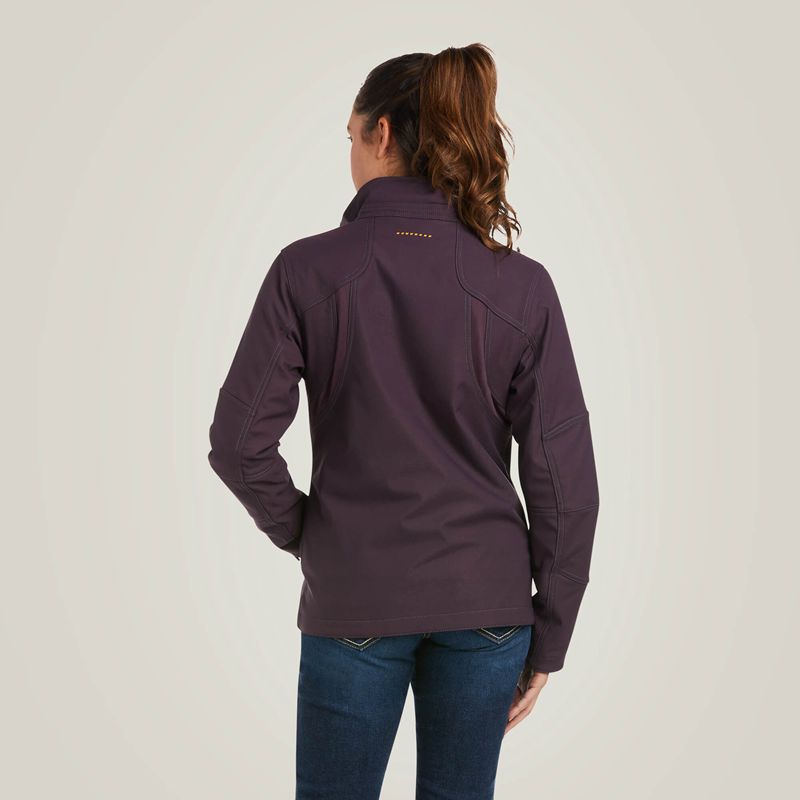 Ariat Rebar Stretch Canvas Softshell Jacket Plum Perfect Femme | XRJ-81204330