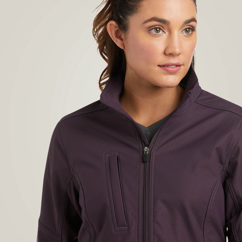 Ariat Rebar Stretch Canvas Softshell Jacket Plum Perfect Femme | XRJ-81204330