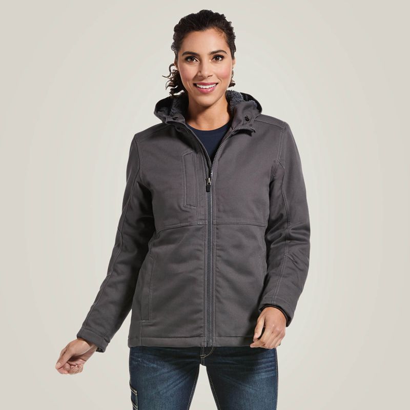 Ariat Rebar Duracanvas Insulated Jacket Grise Femme | IAQ-61004068