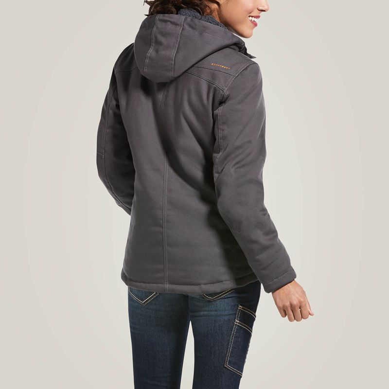 Ariat Rebar Duracanvas Insulated Jacket Grise Femme | IAQ-61004068