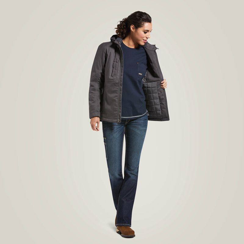 Ariat Rebar Duracanvas Insulated Jacket Grise Femme | IAQ-61004068