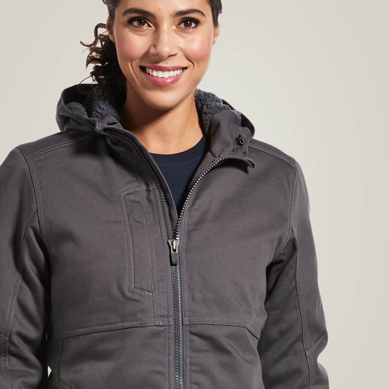 Ariat Rebar Duracanvas Insulated Jacket Grise Femme | IAQ-61004068