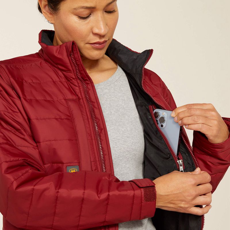 Ariat Rebar Cordura Ripstop Lightweight Insulated Jacket Cabernet Femme | EUA-60603259