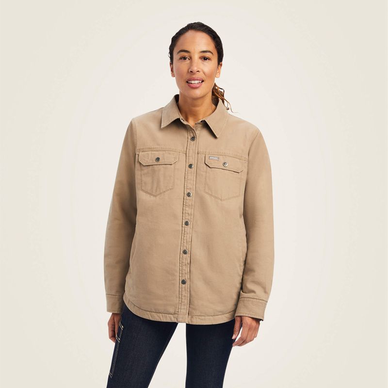 Ariat Rebar Classic Canvas Shirt Jacket Kaki Femme | CDG-42477883