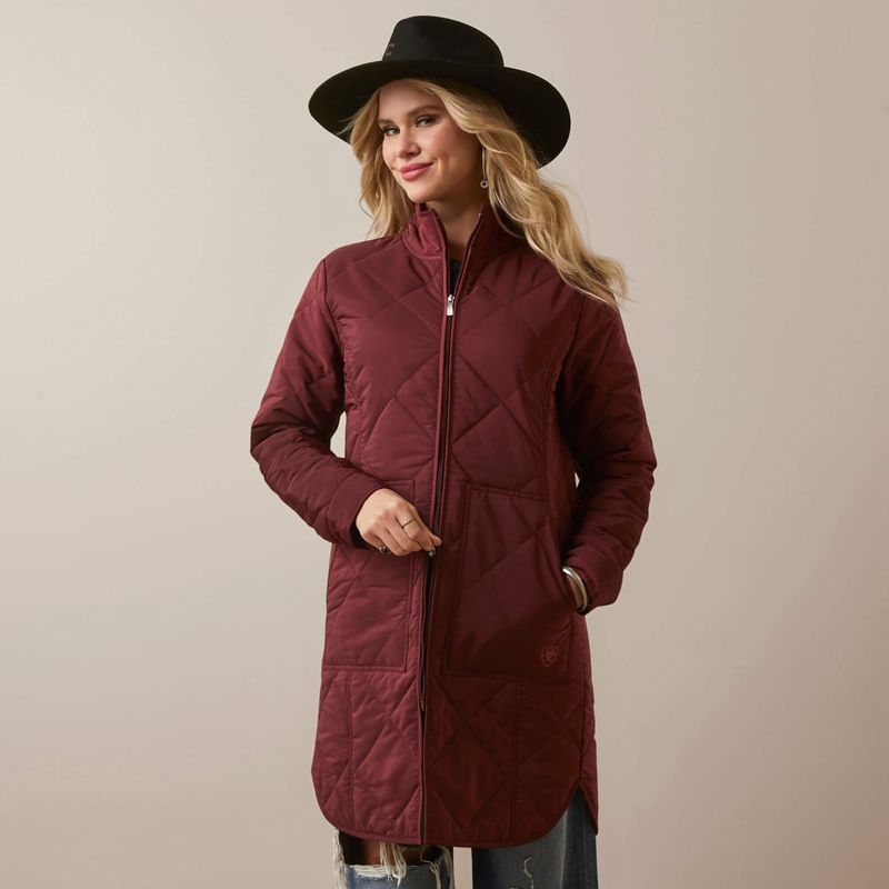 Ariat Quilted Jacket Tawny Port Femme | FGA-51788719