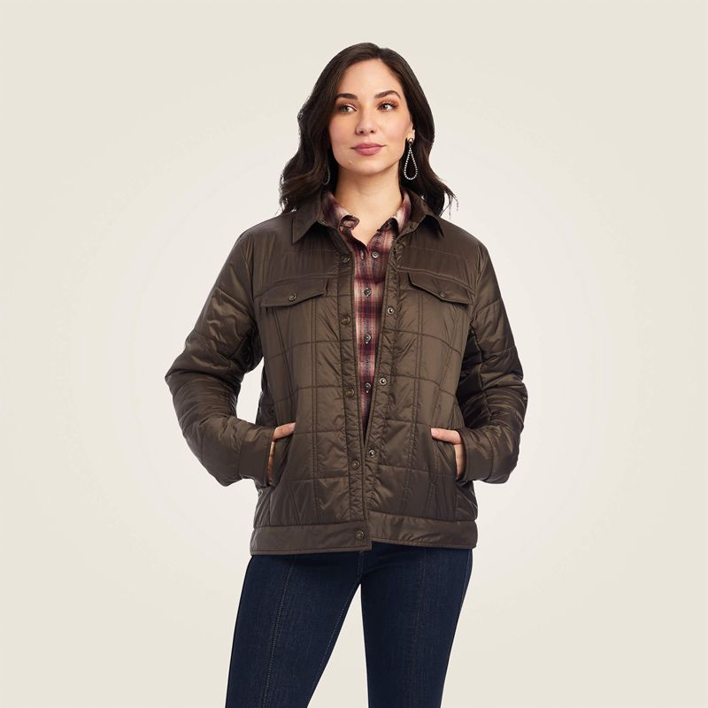 Ariat Puffer Trucker Insulated Jacket Banyan Bark Femme | CDH-32569202