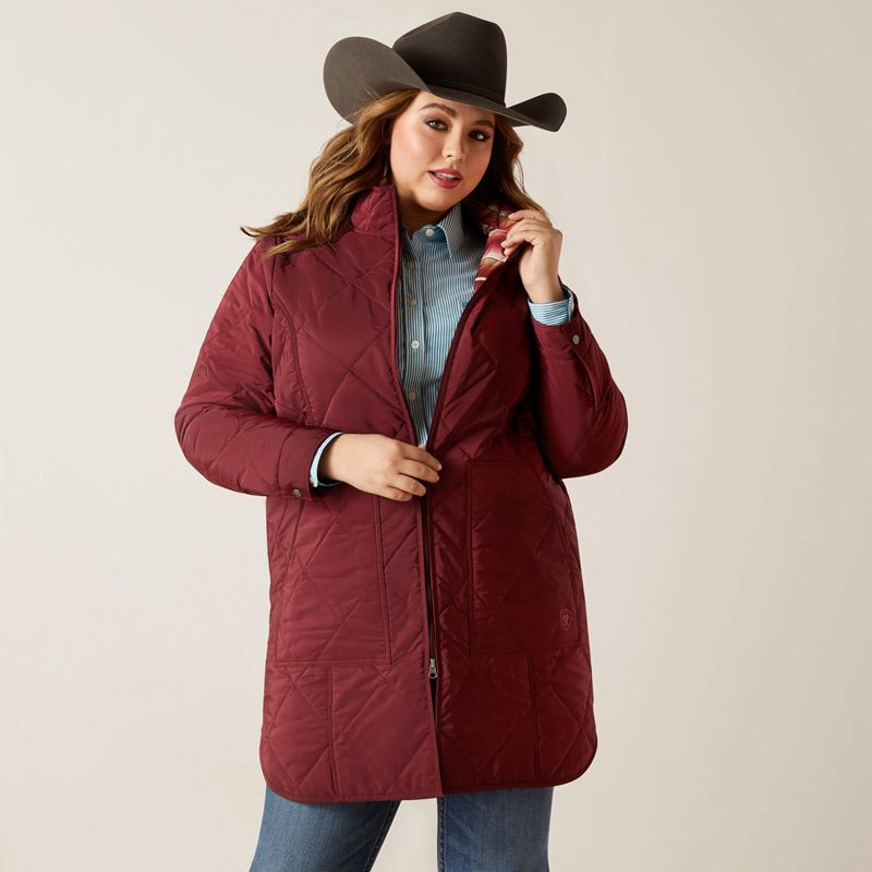 Ariat Quilted Jacket Tawny Port Femme | FGA-51788719