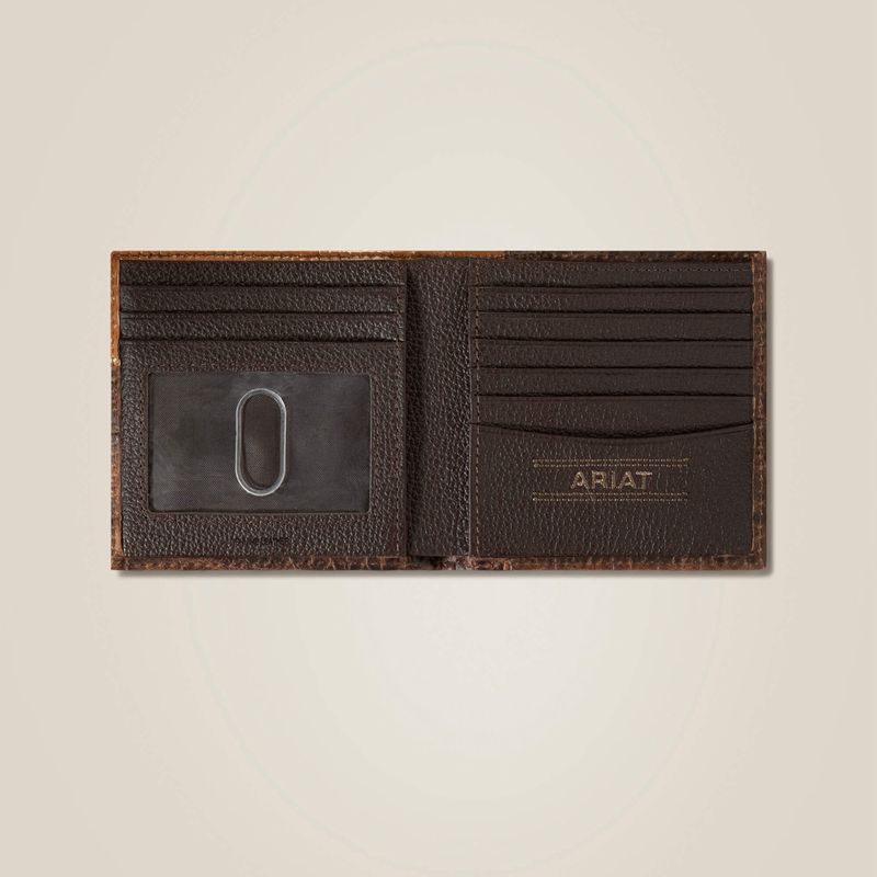 Ariat Alligator Bifold Wallet Marron Homme | ALB-38607900