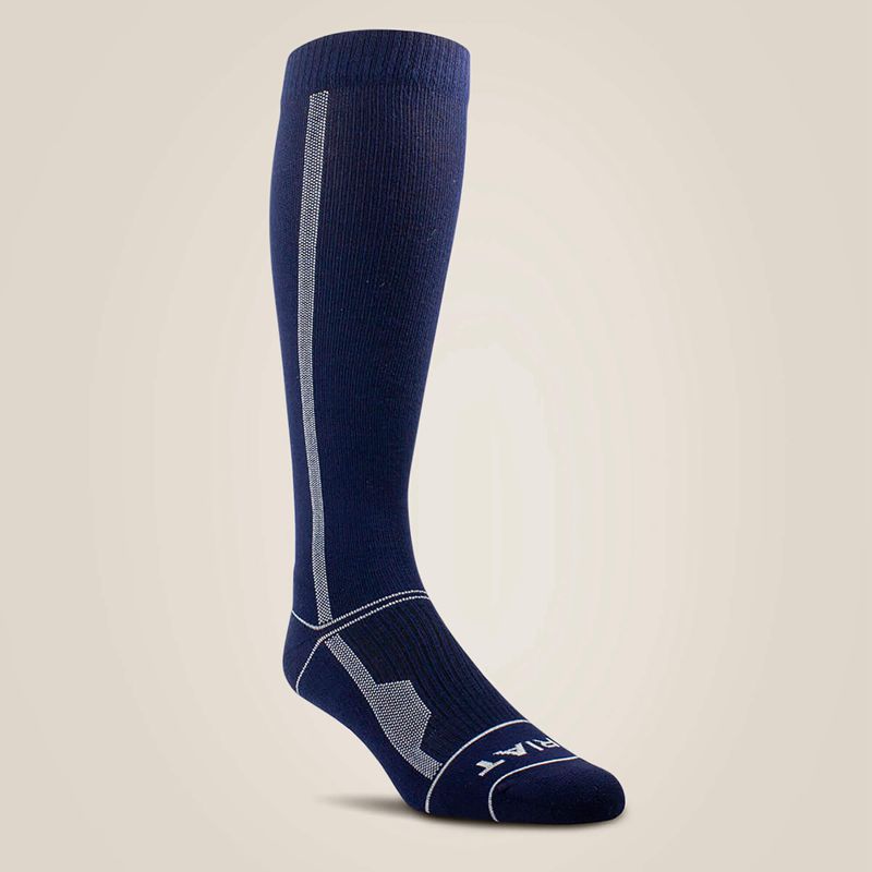 Ariat Tek? Over The Calf Performance Compression Sock Bleu Marine Homme | ZXA-61368787