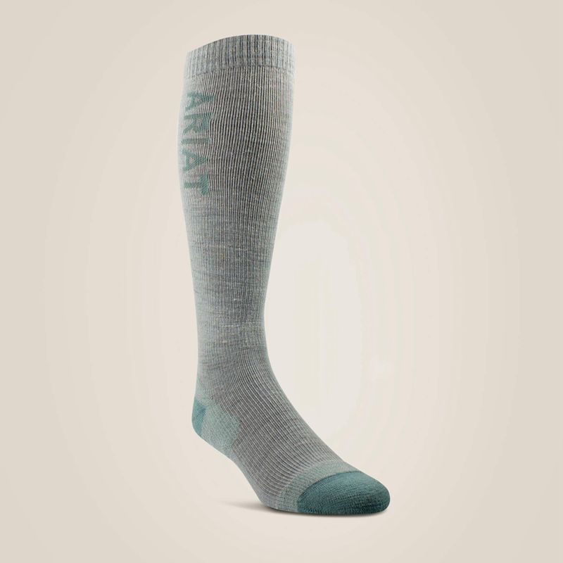 Ariat Tek Thaw Merino Socks Heather Grey/Arctic Homme | GXD-02372515