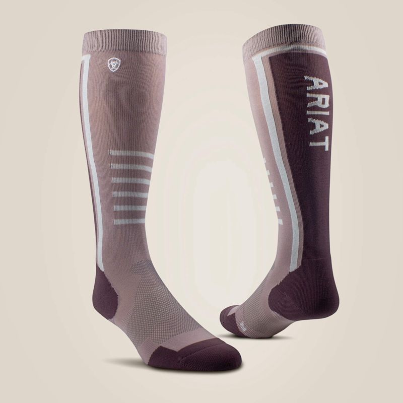 Ariat Tek Slimline Performance Socks Quail/Huckleberry Homme | LFK-40315427