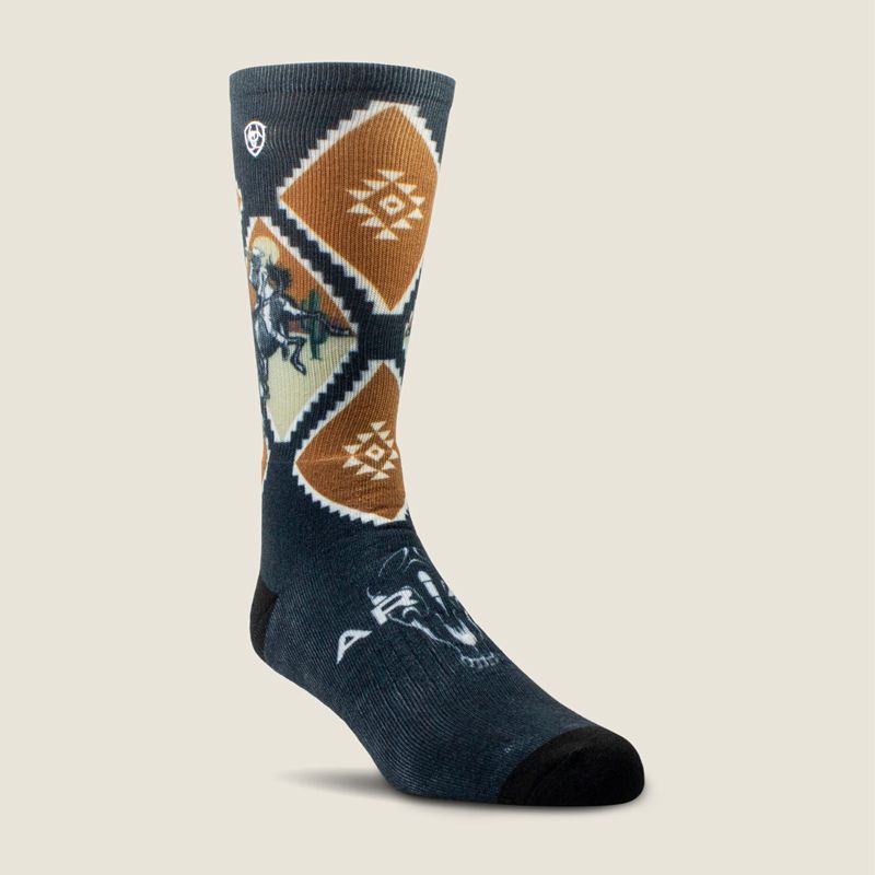 Ariat Southwest Rider Crew Sock 2 Pair Pack Multi Homme | NBV-45878148