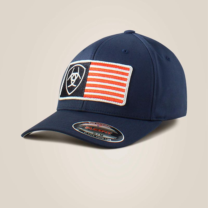 Ariat Usa Flag Patch Shield Cap Bleu Marine Homme | DLT-97619152