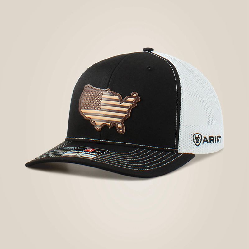 Ariat Usa Flag Patch Logo Cap Noir Homme | KYF-48060307