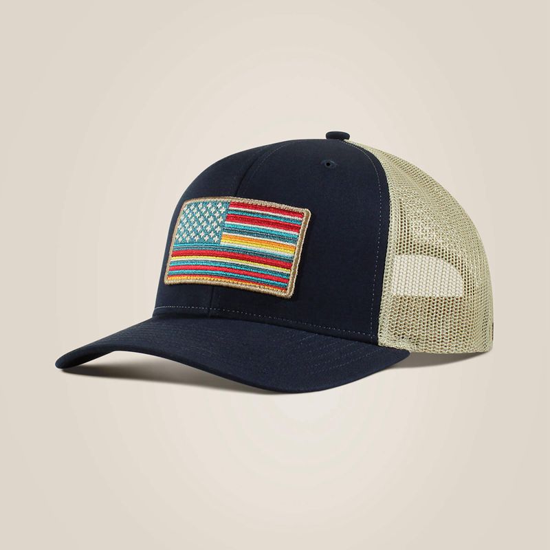 Ariat Usa Flag Patch Logo Cap Bleu Marine Homme | AMU-00294121