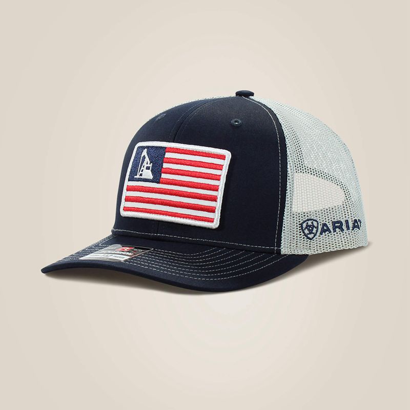 Ariat Usa Flag Patch Logo Cap Bleu Marine Homme | YPS-70410959