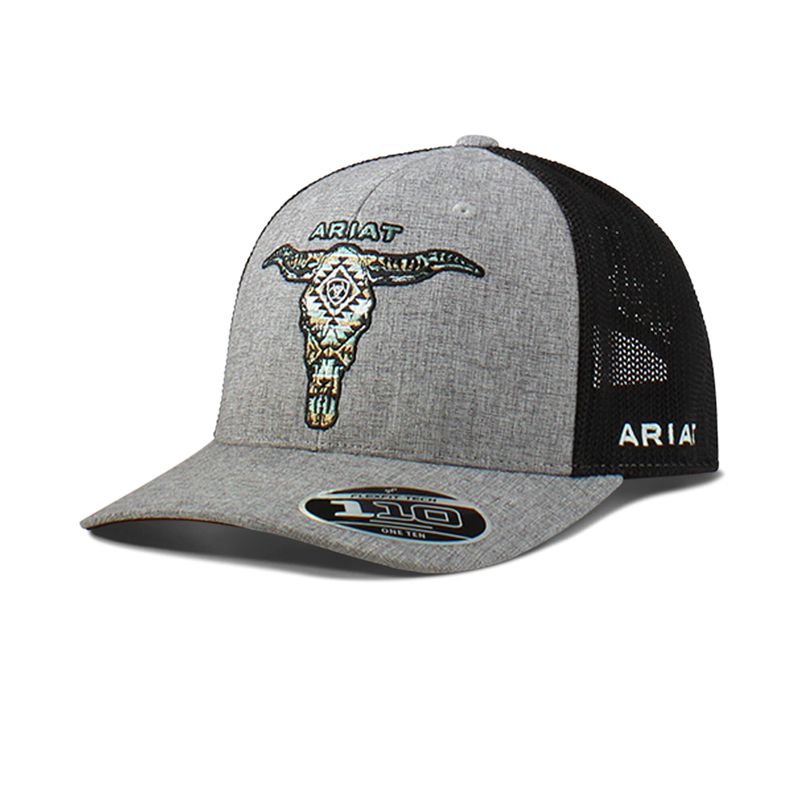 Ariat Southwest Embroidered Skull Cap Sliver Homme | FOI-50108437